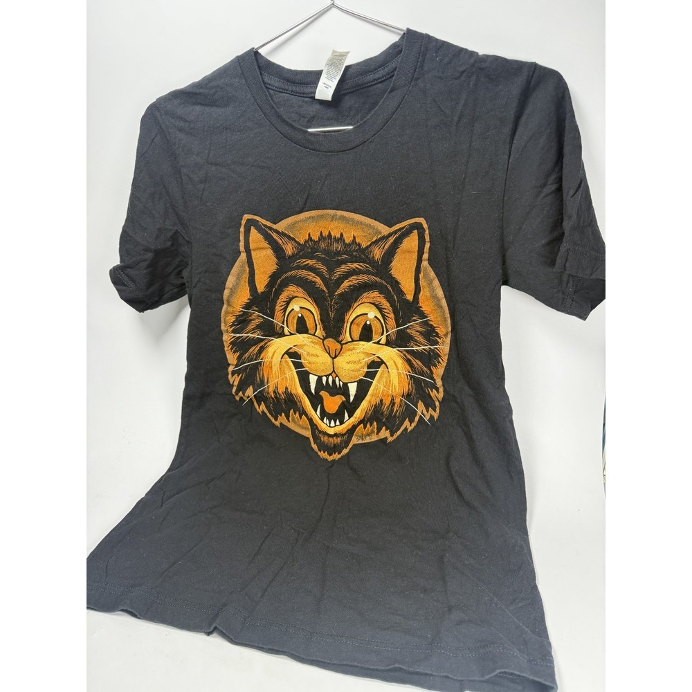 Los Angeles Haunted Hayride Black Cat Graphic T Shirt Size S